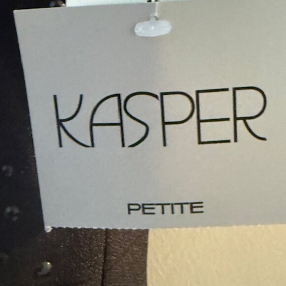 KASPER Black Dressy Dress knee length sleeveless with black beaded accents - 16P - Picture 3 of 8